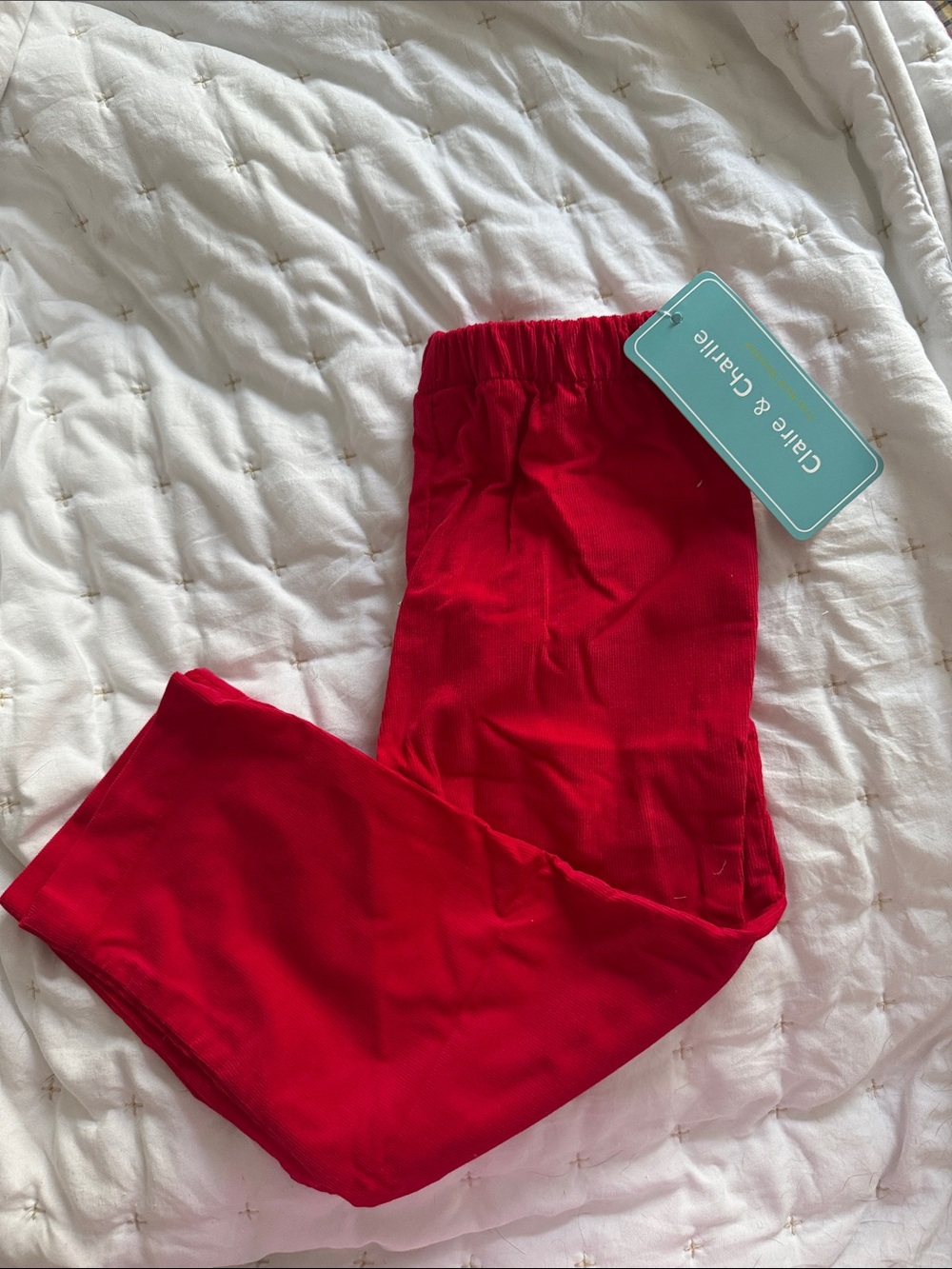 Claire & Charlie Red Corduroy Trousers